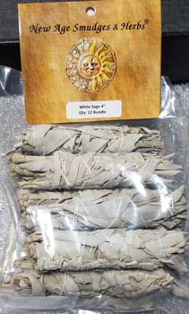 White Sage smudge 12pk 3 1/2"