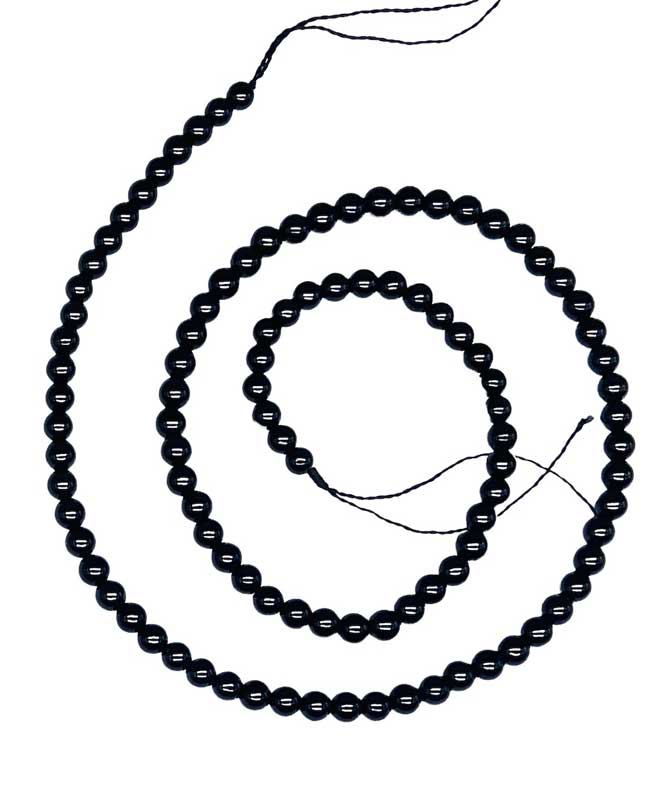 4mm Black Tourmaline beads