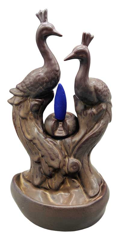 7" Peacock back flow burner - Click Image to Close