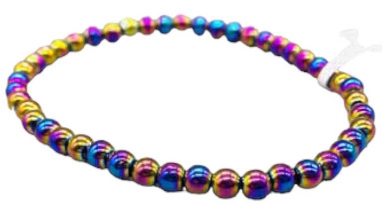 4mm Rainbow Hematite stretch bracelet